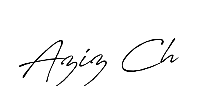How to make Aziz Ch signature? Antro_Vectra_Bolder is a professional autograph style. Create handwritten signature for Aziz Ch name. Aziz Ch signature style 7 images and pictures png