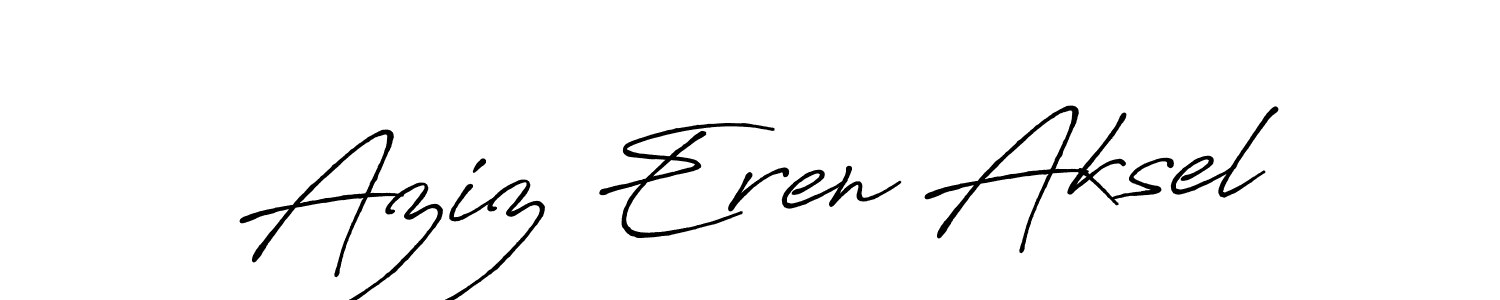 Aziz Eren Aksel stylish signature style. Best Handwritten Sign (Antro_Vectra_Bolder) for my name. Handwritten Signature Collection Ideas for my name Aziz Eren Aksel. Aziz Eren Aksel signature style 7 images and pictures png