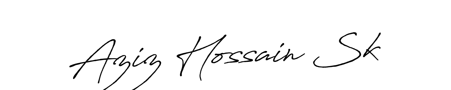 You can use this online signature creator to create a handwritten signature for the name Aziz Hossain Sk. This is the best online autograph maker. Aziz Hossain Sk signature style 7 images and pictures png