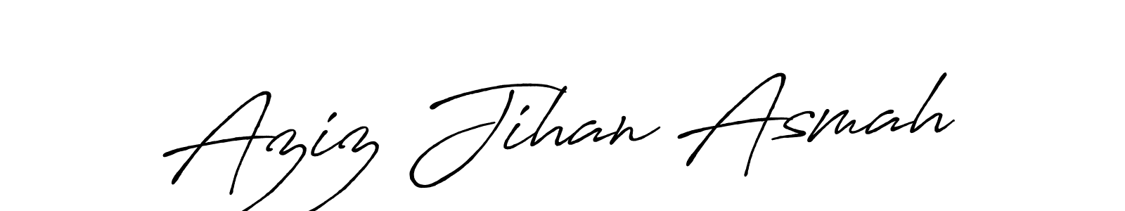 Use a signature maker to create a handwritten signature online. With this signature software, you can design (Antro_Vectra_Bolder) your own signature for name Aziz Jihan Asmah. Aziz Jihan Asmah signature style 7 images and pictures png