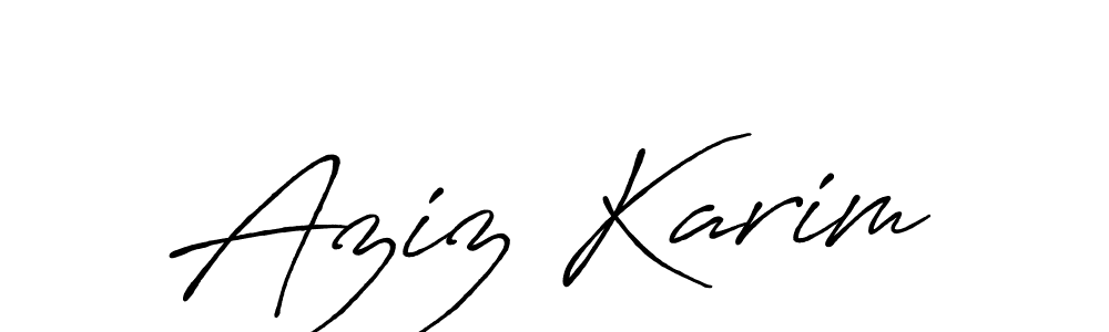 Use a signature maker to create a handwritten signature online. With this signature software, you can design (Antro_Vectra_Bolder) your own signature for name Aziz Karim. Aziz Karim signature style 7 images and pictures png