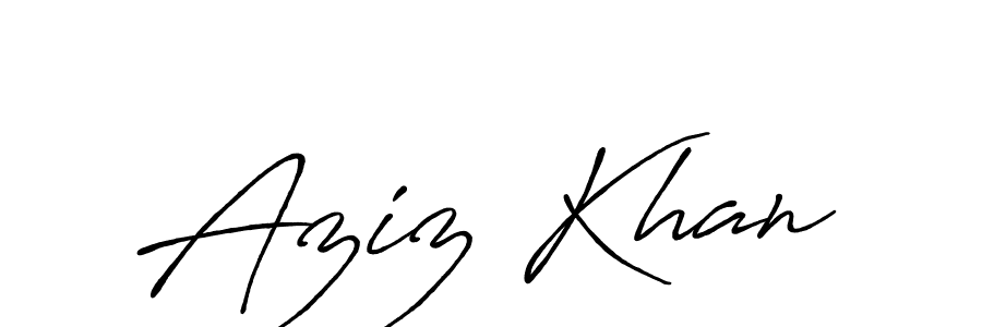 Design your own signature with our free online signature maker. With this signature software, you can create a handwritten (Antro_Vectra_Bolder) signature for name Aziz Khan. Aziz Khan signature style 7 images and pictures png