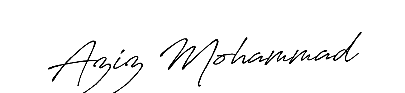 Create a beautiful signature design for name Aziz Mohammad. With this signature (Antro_Vectra_Bolder) fonts, you can make a handwritten signature for free. Aziz Mohammad signature style 7 images and pictures png