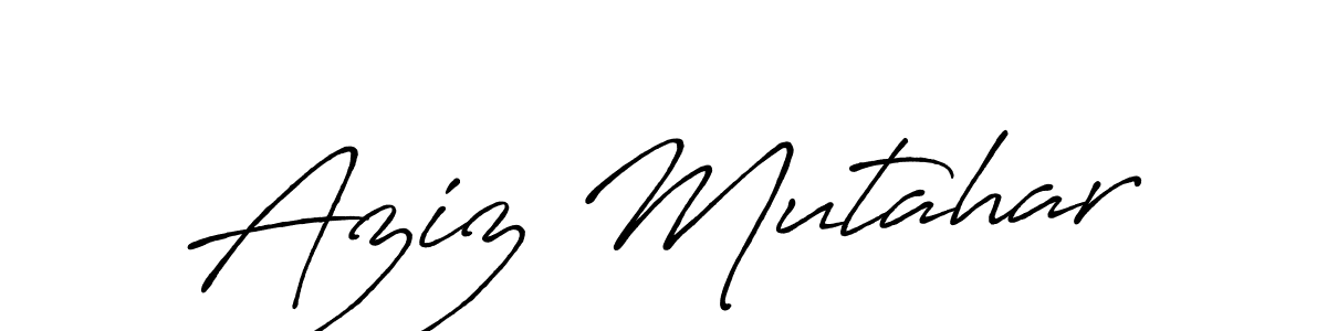 How to Draw Aziz Mutahar signature style? Antro_Vectra_Bolder is a latest design signature styles for name Aziz Mutahar. Aziz Mutahar signature style 7 images and pictures png