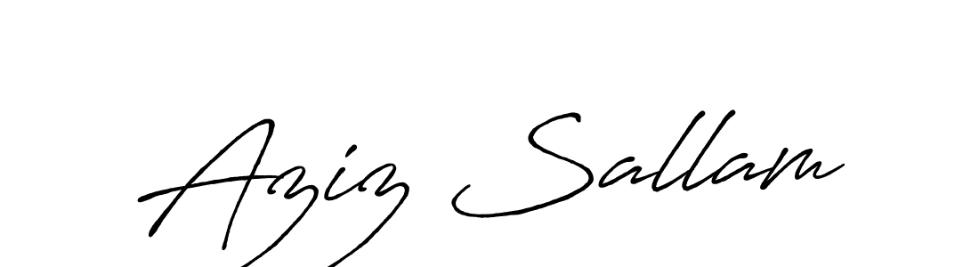 Aziz Sallam stylish signature style. Best Handwritten Sign (Antro_Vectra_Bolder) for my name. Handwritten Signature Collection Ideas for my name Aziz Sallam. Aziz Sallam signature style 7 images and pictures png