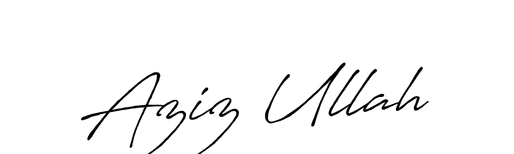 Design your own signature with our free online signature maker. With this signature software, you can create a handwritten (Antro_Vectra_Bolder) signature for name Aziz Ullah. Aziz Ullah signature style 7 images and pictures png