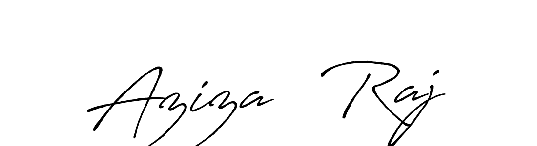Make a beautiful signature design for name Aziza   Raj. With this signature (Antro_Vectra_Bolder) style, you can create a handwritten signature for free. Aziza   Raj signature style 7 images and pictures png