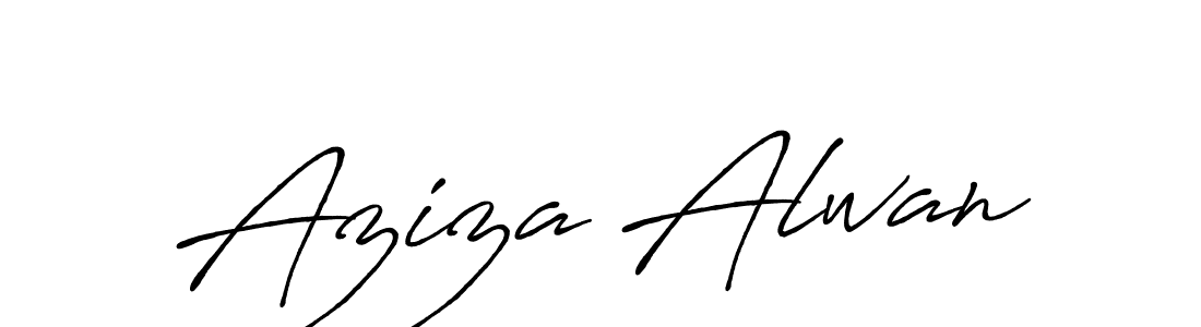 Also we have Aziza Alwan name is the best signature style. Create professional handwritten signature collection using Antro_Vectra_Bolder autograph style. Aziza Alwan signature style 7 images and pictures png