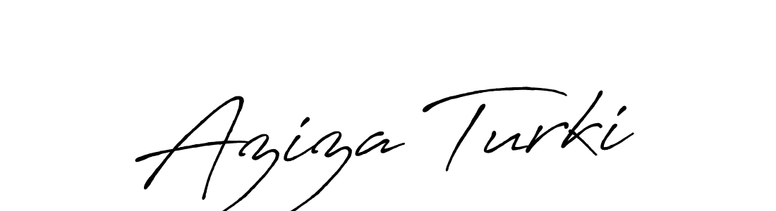 The best way (Antro_Vectra_Bolder) to make a short signature is to pick only two or three words in your name. The name Aziza Turki include a total of six letters. For converting this name. Aziza Turki signature style 7 images and pictures png