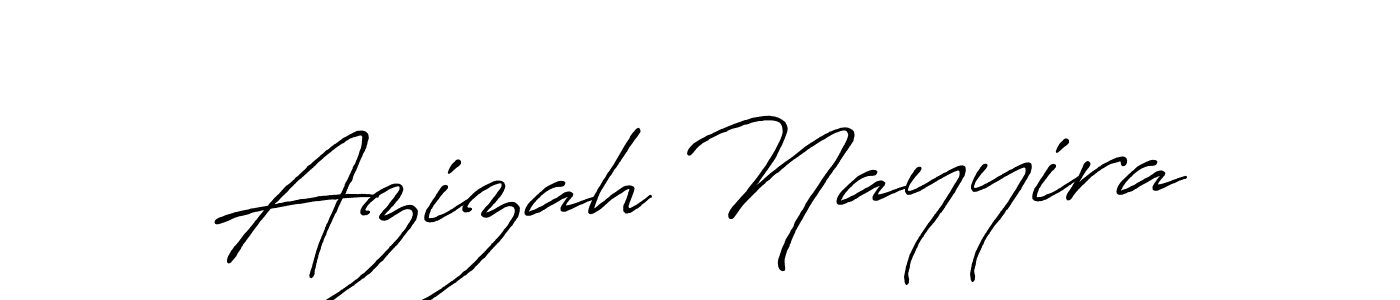 Also we have Azizah Nayyira name is the best signature style. Create professional handwritten signature collection using Antro_Vectra_Bolder autograph style. Azizah Nayyira signature style 7 images and pictures png