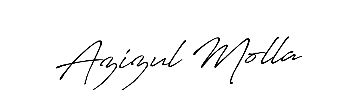 How to make Azizul Molla name signature. Use Antro_Vectra_Bolder style for creating short signs online. This is the latest handwritten sign. Azizul Molla signature style 7 images and pictures png