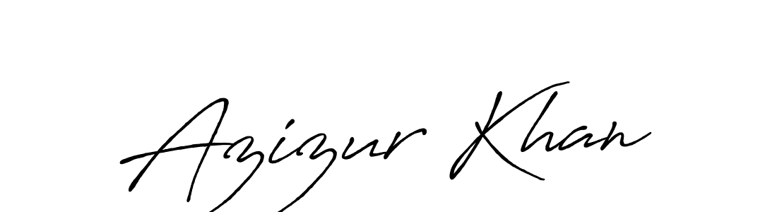 How to make Azizur Khan name signature. Use Antro_Vectra_Bolder style for creating short signs online. This is the latest handwritten sign. Azizur Khan signature style 7 images and pictures png