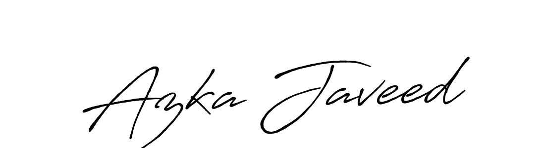How to make Azka Javeed name signature. Use Antro_Vectra_Bolder style for creating short signs online. This is the latest handwritten sign. Azka Javeed signature style 7 images and pictures png