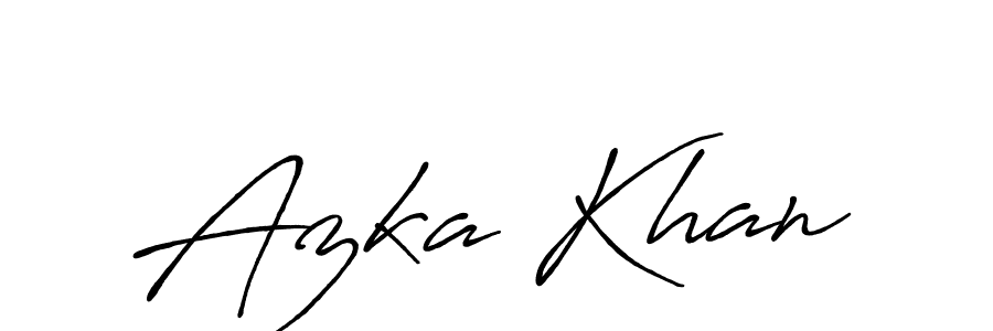 How to make Azka Khan name signature. Use Antro_Vectra_Bolder style for creating short signs online. This is the latest handwritten sign. Azka Khan signature style 7 images and pictures png