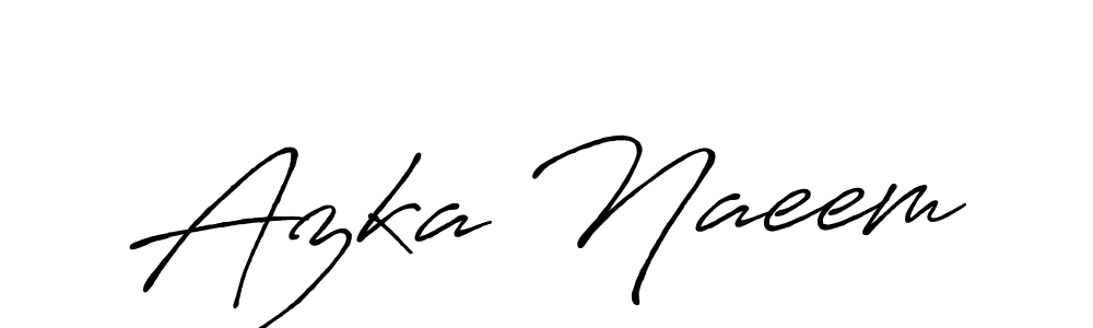 How to make Azka Naeem name signature. Use Antro_Vectra_Bolder style for creating short signs online. This is the latest handwritten sign. Azka Naeem signature style 7 images and pictures png