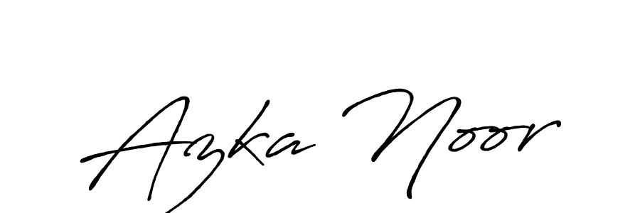 Use a signature maker to create a handwritten signature online. With this signature software, you can design (Antro_Vectra_Bolder) your own signature for name Azka Noor. Azka Noor signature style 7 images and pictures png