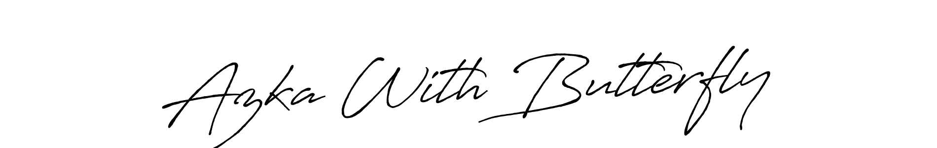 Antro_Vectra_Bolder is a professional signature style that is perfect for those who want to add a touch of class to their signature. It is also a great choice for those who want to make their signature more unique. Get Azka With Butterfly name to fancy signature for free. Azka With Butterfly signature style 7 images and pictures png
