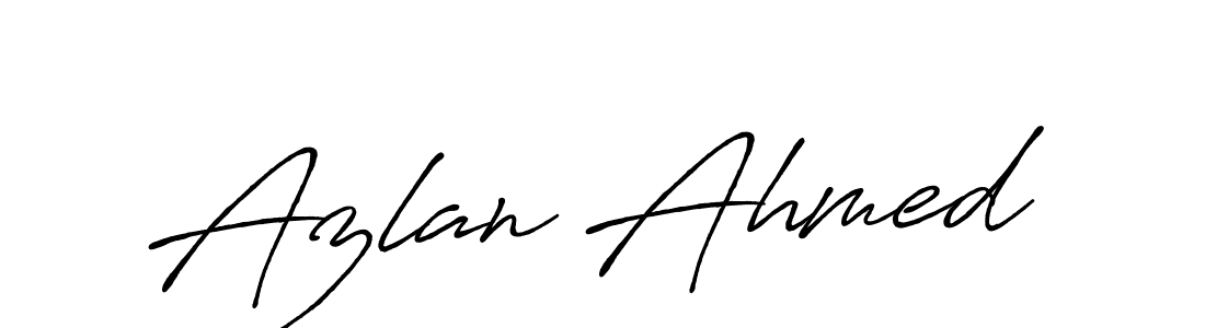 Azlan Ahmed stylish signature style. Best Handwritten Sign (Antro_Vectra_Bolder) for my name. Handwritten Signature Collection Ideas for my name Azlan Ahmed. Azlan Ahmed signature style 7 images and pictures png