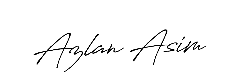 Design your own signature with our free online signature maker. With this signature software, you can create a handwritten (Antro_Vectra_Bolder) signature for name Azlan Asim. Azlan Asim signature style 7 images and pictures png