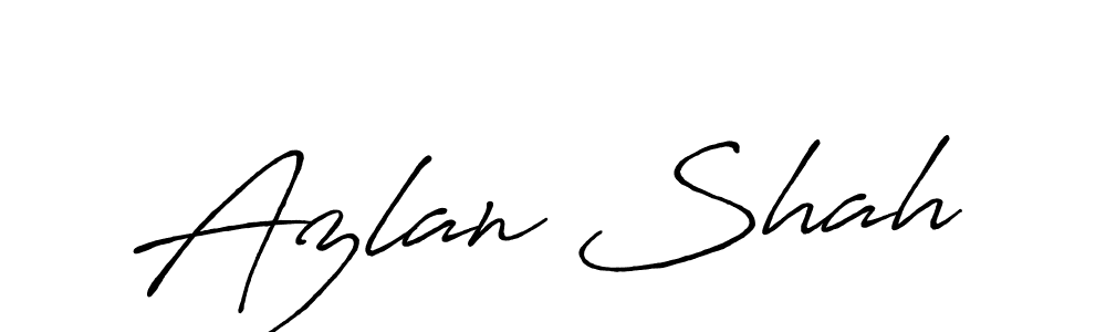 Create a beautiful signature design for name Azlan Shah. With this signature (Antro_Vectra_Bolder) fonts, you can make a handwritten signature for free. Azlan Shah signature style 7 images and pictures png