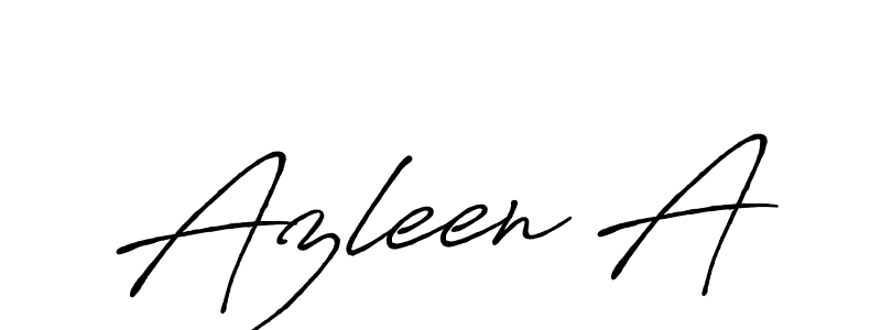 Also You can easily find your signature by using the search form. We will create Azleen A name handwritten signature images for you free of cost using Antro_Vectra_Bolder sign style. Azleen A signature style 7 images and pictures png