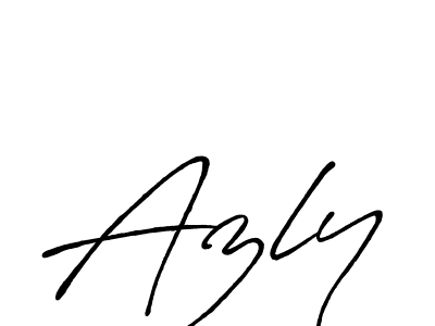 Use a signature maker to create a handwritten signature online. With this signature software, you can design (Antro_Vectra_Bolder) your own signature for name Azly. Azly signature style 7 images and pictures png