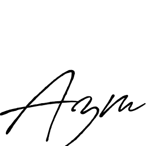 Create a beautiful signature design for name Azm. With this signature (Antro_Vectra_Bolder) fonts, you can make a handwritten signature for free. Azm signature style 7 images and pictures png