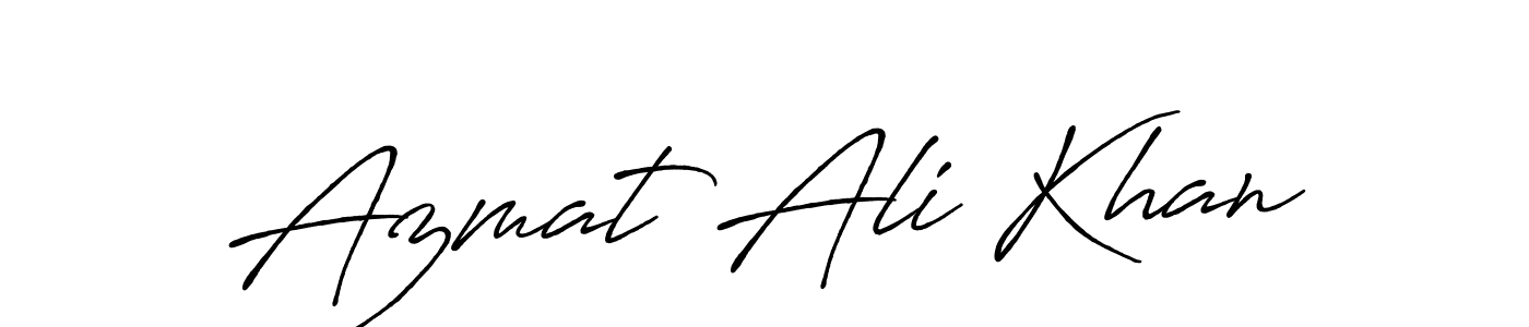 Make a beautiful signature design for name Azmat Ali Khan. With this signature (Antro_Vectra_Bolder) style, you can create a handwritten signature for free. Azmat Ali Khan signature style 7 images and pictures png