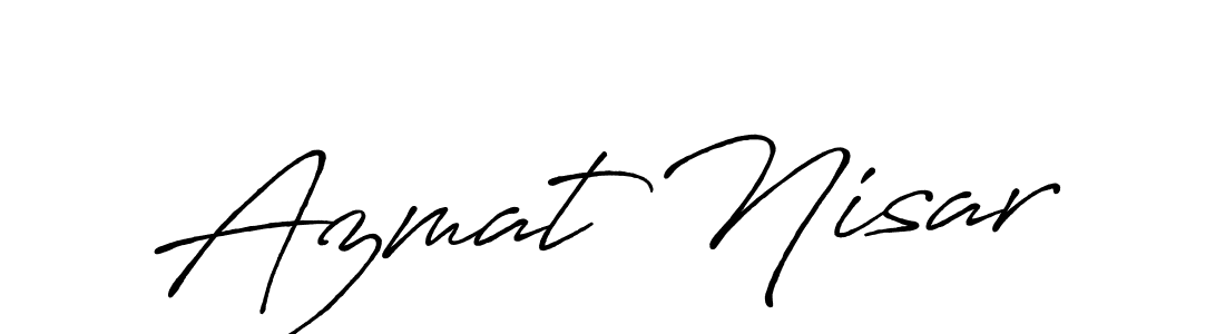 How to make Azmat Nisar name signature. Use Antro_Vectra_Bolder style for creating short signs online. This is the latest handwritten sign. Azmat Nisar signature style 7 images and pictures png