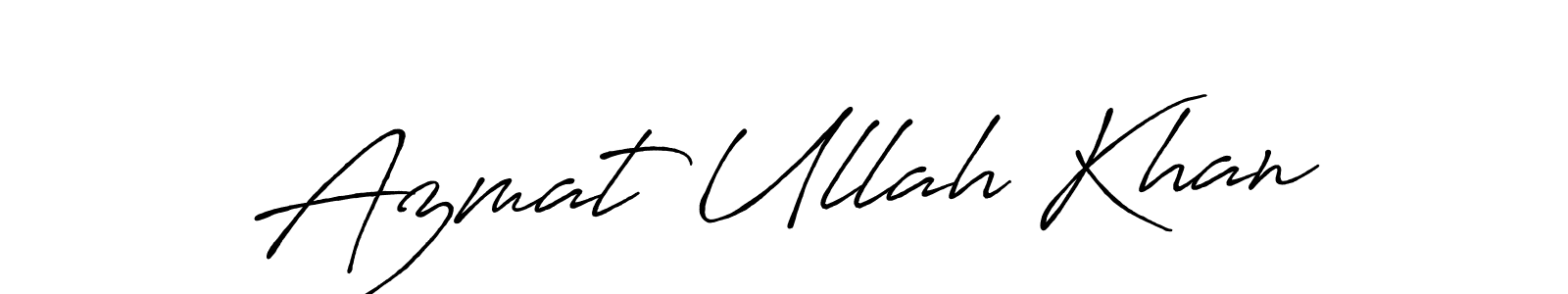 Make a beautiful signature design for name Azmat Ullah Khan. With this signature (Antro_Vectra_Bolder) style, you can create a handwritten signature for free. Azmat Ullah Khan signature style 7 images and pictures png