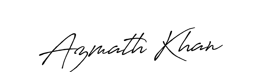 Use a signature maker to create a handwritten signature online. With this signature software, you can design (Antro_Vectra_Bolder) your own signature for name Azmath Khan. Azmath Khan signature style 7 images and pictures png