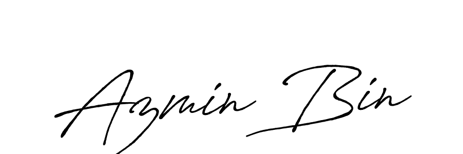 Create a beautiful signature design for name Azmin Bin. With this signature (Antro_Vectra_Bolder) fonts, you can make a handwritten signature for free. Azmin Bin signature style 7 images and pictures png