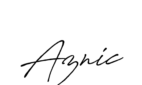 Aznic stylish signature style. Best Handwritten Sign (Antro_Vectra_Bolder) for my name. Handwritten Signature Collection Ideas for my name Aznic. Aznic signature style 7 images and pictures png