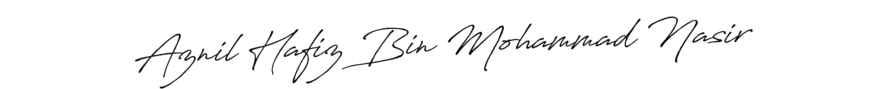 Make a beautiful signature design for name Aznil Hafiz Bin Mohammad Nasir. With this signature (Antro_Vectra_Bolder) style, you can create a handwritten signature for free. Aznil Hafiz Bin Mohammad Nasir signature style 7 images and pictures png