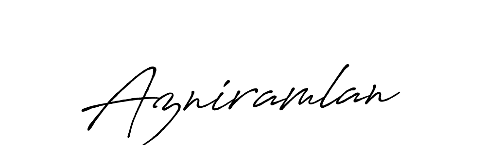 Create a beautiful signature design for name Azniramlan. With this signature (Antro_Vectra_Bolder) fonts, you can make a handwritten signature for free. Azniramlan signature style 7 images and pictures png