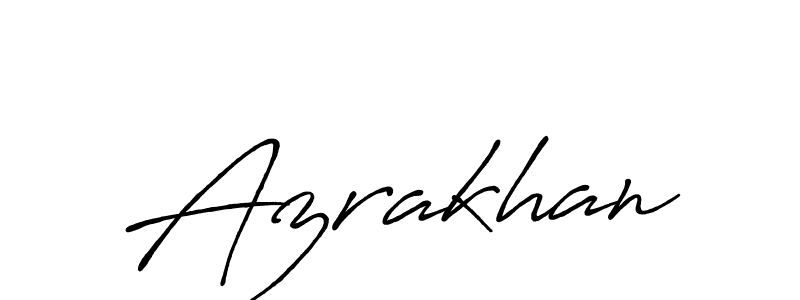 Use a signature maker to create a handwritten signature online. With this signature software, you can design (Antro_Vectra_Bolder) your own signature for name Azrakhan. Azrakhan signature style 7 images and pictures png