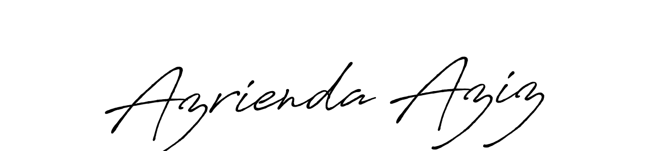 Design your own signature with our free online signature maker. With this signature software, you can create a handwritten (Antro_Vectra_Bolder) signature for name Azrienda Aziz. Azrienda Aziz signature style 7 images and pictures png