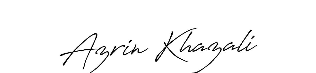 Create a beautiful signature design for name Azrin Khazali. With this signature (Antro_Vectra_Bolder) fonts, you can make a handwritten signature for free. Azrin Khazali signature style 7 images and pictures png