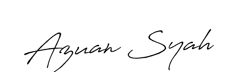 Also You can easily find your signature by using the search form. We will create Azuan Syah name handwritten signature images for you free of cost using Antro_Vectra_Bolder sign style. Azuan Syah signature style 7 images and pictures png