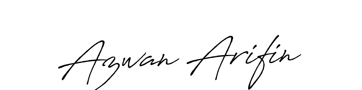 How to make Azwan Arifin name signature. Use Antro_Vectra_Bolder style for creating short signs online. This is the latest handwritten sign. Azwan Arifin signature style 7 images and pictures png