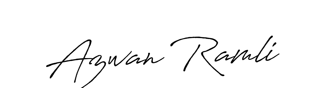 How to make Azwan Ramli name signature. Use Antro_Vectra_Bolder style for creating short signs online. This is the latest handwritten sign. Azwan Ramli signature style 7 images and pictures png