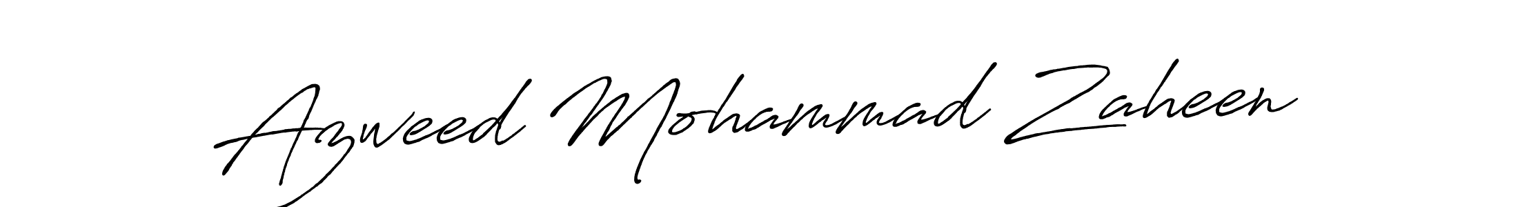 How to make Azweed Mohammad Zaheen name signature. Use Antro_Vectra_Bolder style for creating short signs online. This is the latest handwritten sign. Azweed Mohammad Zaheen signature style 7 images and pictures png