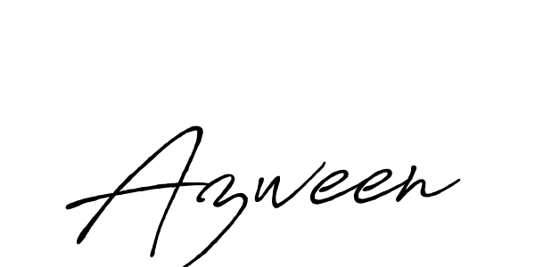 Make a beautiful signature design for name Azween. With this signature (Antro_Vectra_Bolder) style, you can create a handwritten signature for free. Azween signature style 7 images and pictures png