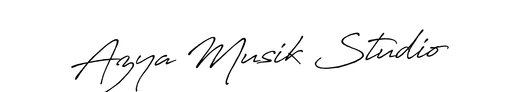 Design your own signature with our free online signature maker. With this signature software, you can create a handwritten (Antro_Vectra_Bolder) signature for name Azya Musik Studio. Azya Musik Studio signature style 7 images and pictures png