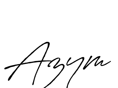 Azym stylish signature style. Best Handwritten Sign (Antro_Vectra_Bolder) for my name. Handwritten Signature Collection Ideas for my name Azym. Azym signature style 7 images and pictures png