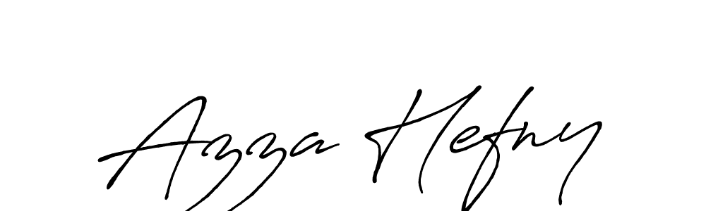 Create a beautiful signature design for name Azza Hefny. With this signature (Antro_Vectra_Bolder) fonts, you can make a handwritten signature for free. Azza Hefny signature style 7 images and pictures png