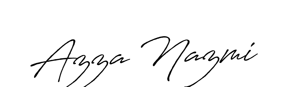 Make a beautiful signature design for name Azza Nazmi. With this signature (Antro_Vectra_Bolder) style, you can create a handwritten signature for free. Azza Nazmi signature style 7 images and pictures png