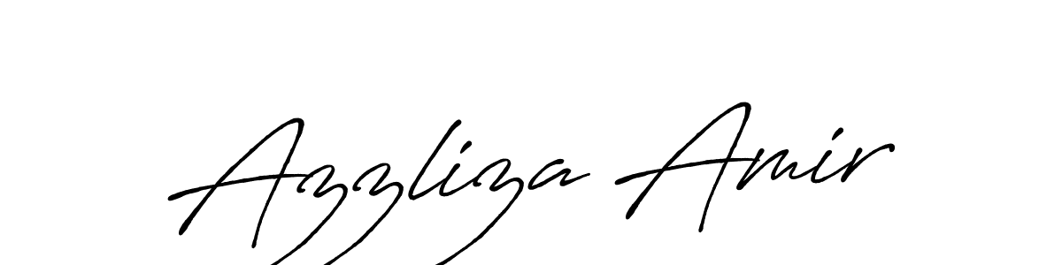 You should practise on your own different ways (Antro_Vectra_Bolder) to write your name (Azzliza Amir) in signature. don't let someone else do it for you. Azzliza Amir signature style 7 images and pictures png