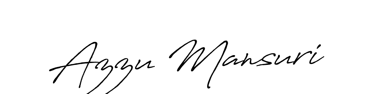 Make a beautiful signature design for name Azzu Mansuri. With this signature (Antro_Vectra_Bolder) style, you can create a handwritten signature for free. Azzu Mansuri signature style 7 images and pictures png
