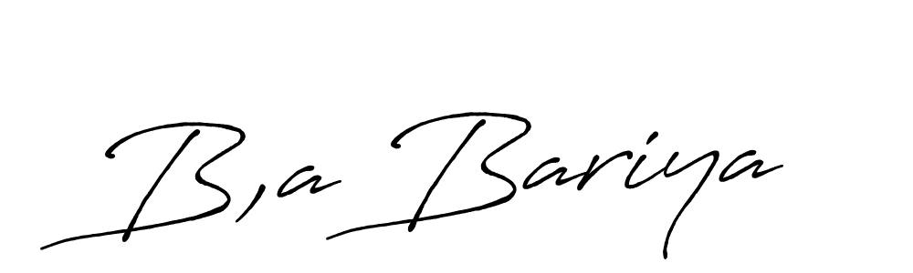 Make a beautiful signature design for name B,a Bariya. With this signature (Antro_Vectra_Bolder) style, you can create a handwritten signature for free. B,a Bariya signature style 7 images and pictures png